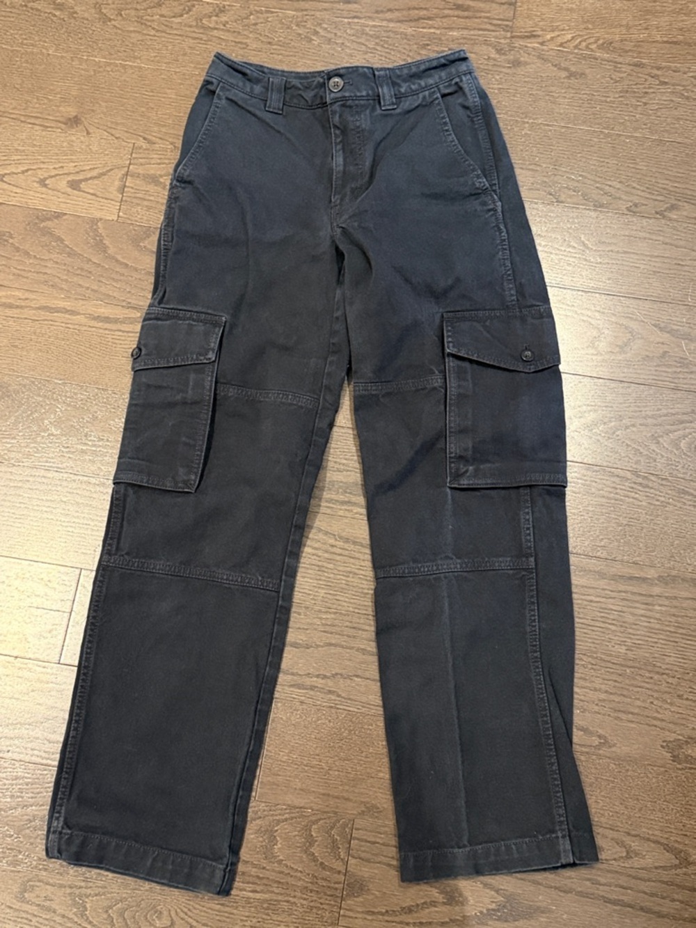 TNA black denim cargo jeans size 0